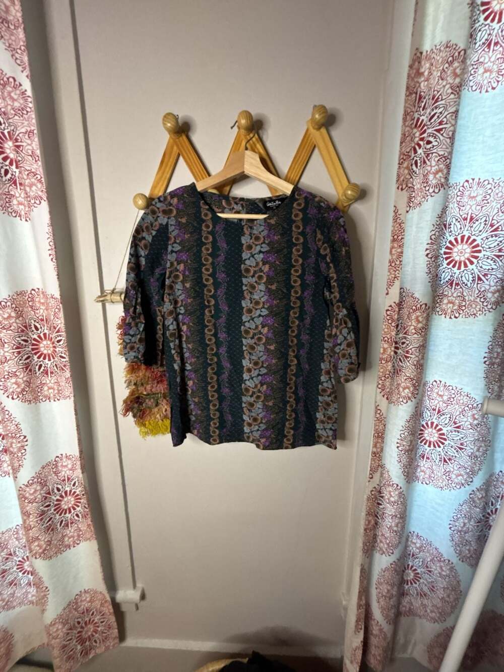 Valentino Rudy Premium Italy Floral and Polka Dot Print Blouse Size 55